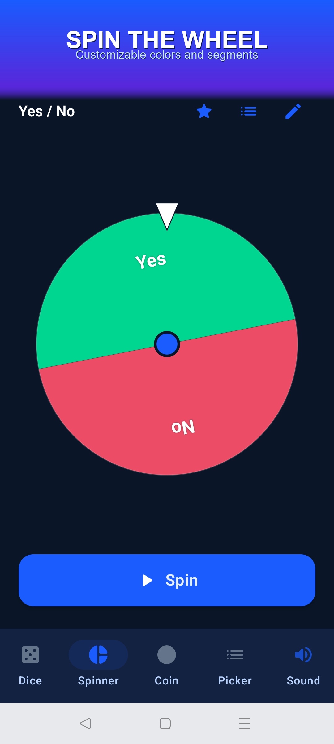 Spinner wheel