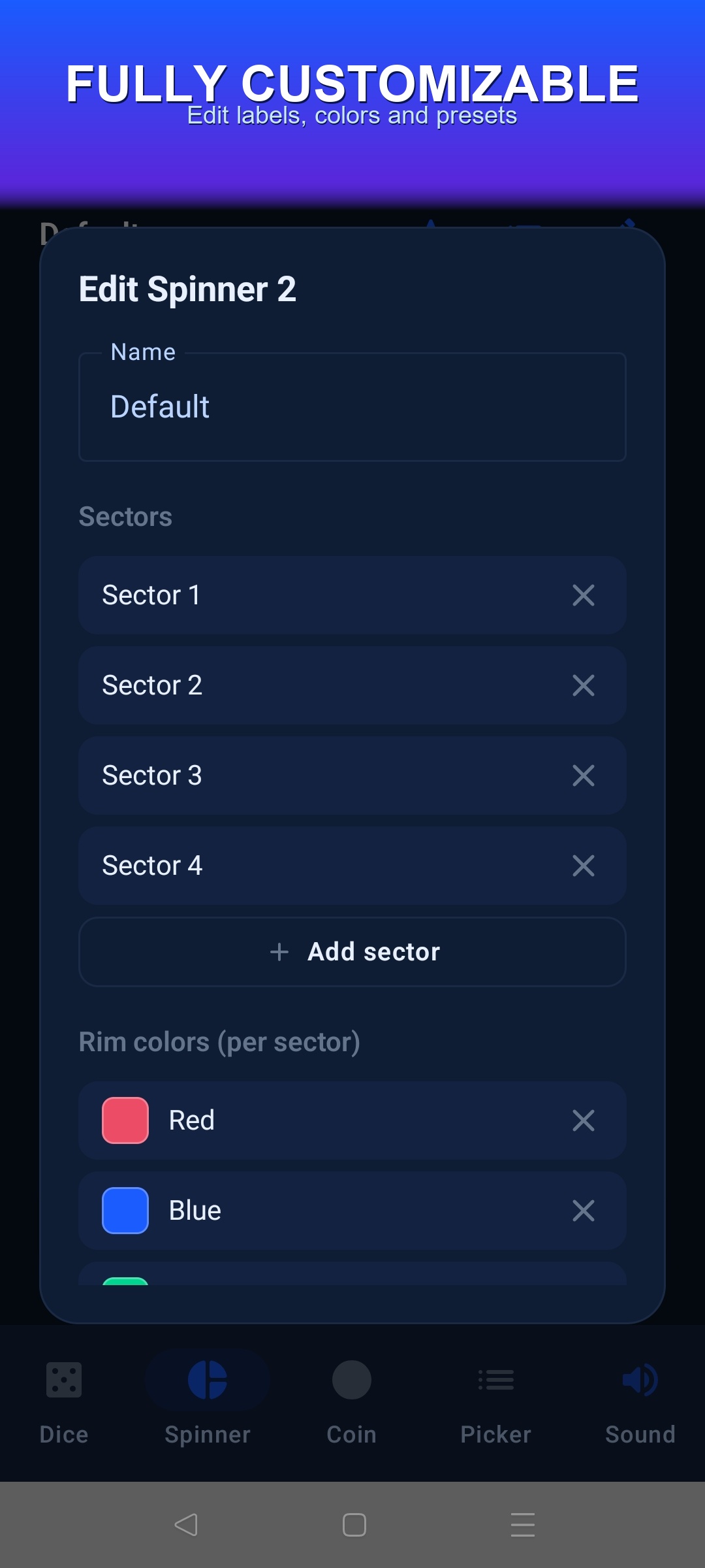 Preset editor